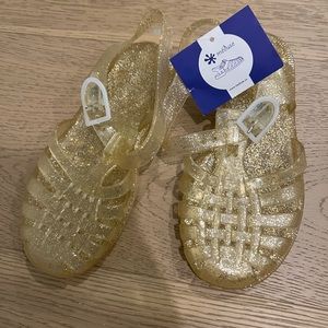 Meduse girls’ jelly glitter gold sandals